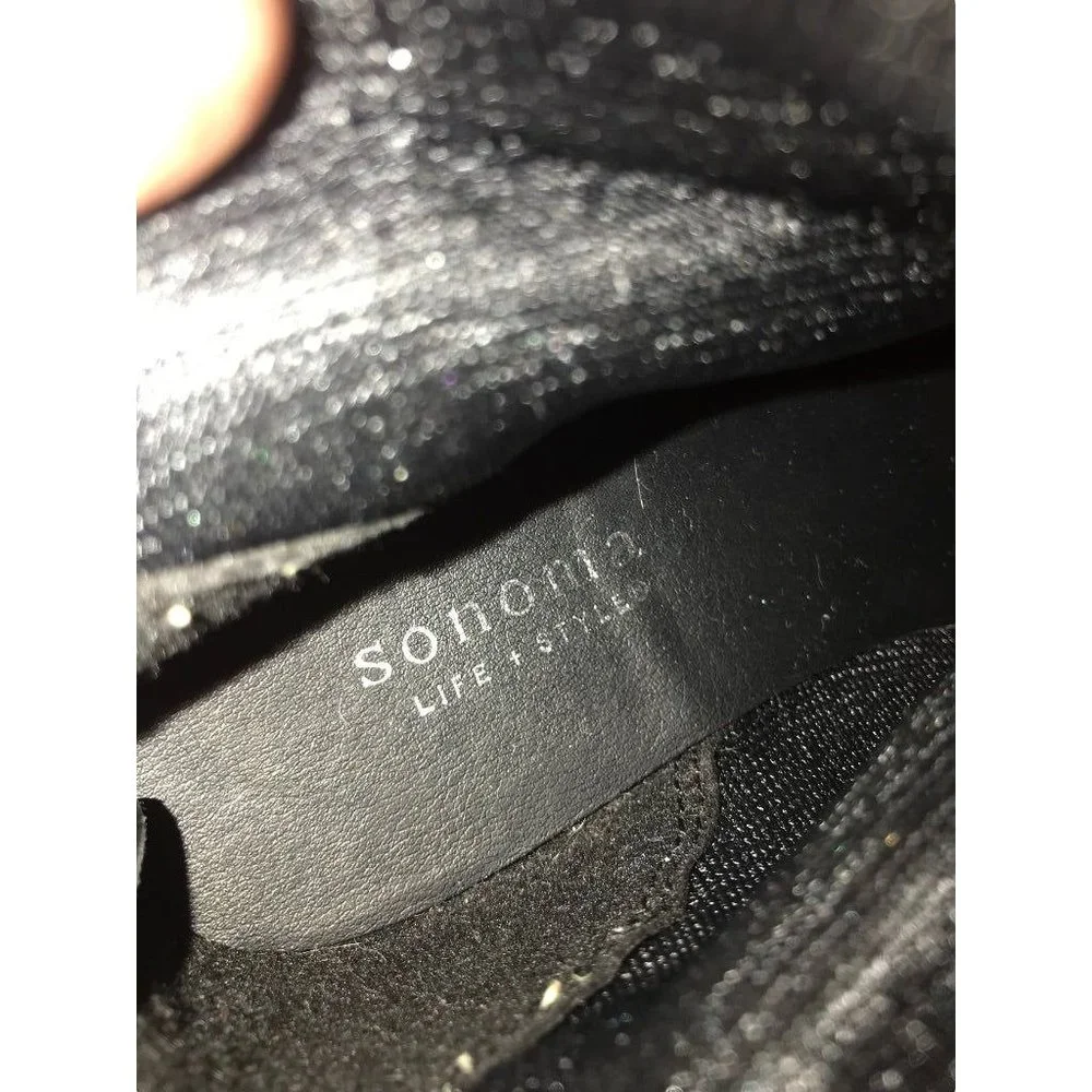 12M Girls Youth Sonoma Microfiber Black Back Zip Boots‎